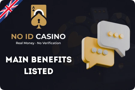 Casino Realmoney Online Casino No ID Verification Real Money main benefits listed